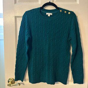 Charter Club Green Sweater with Gold Accents